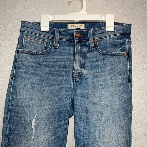 Madewell 9" High Rise Skinny Distressed Jeans - Picture 2 of 9